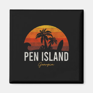 Imán Pen Island Beach Georgia Ga Palms Vacation Surf Su