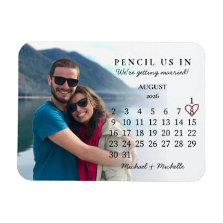 Imán Pencil Us In Save the Date August 2026 Calendar