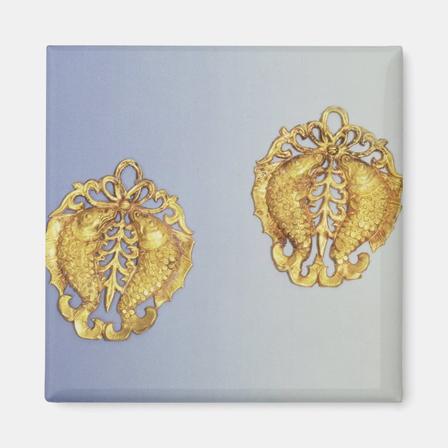 Imán Pendientes chinos, oro de 17 quilates chapados (Frente)