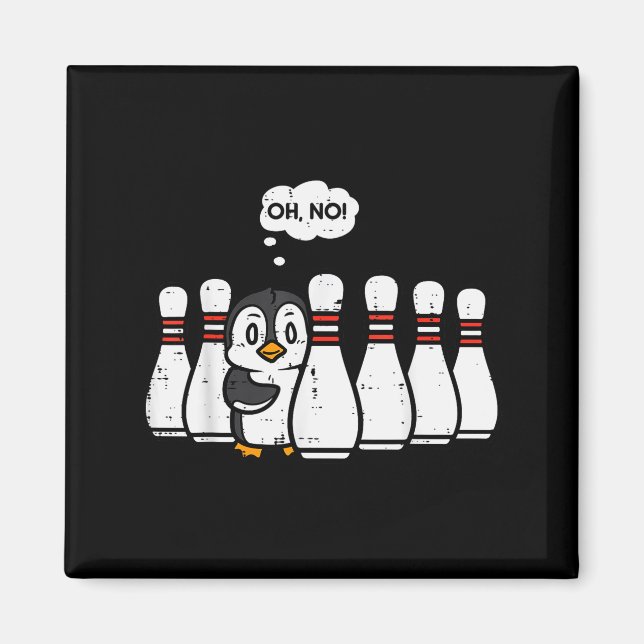 Imán Penguin Bowling Ns Oh No Funny Bowler Player Men W (Frente)