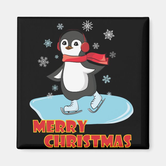 Imán Penguin de invierno dulce navideño (Frente)