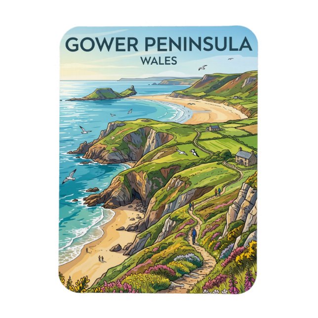 Imán Península de Gower Gales (Vertical)