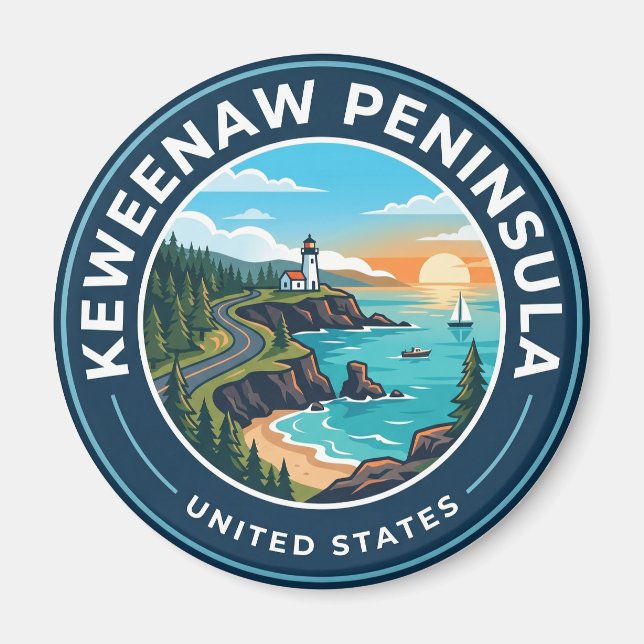 Imán Península de Keweenaw Michigan (Frente)