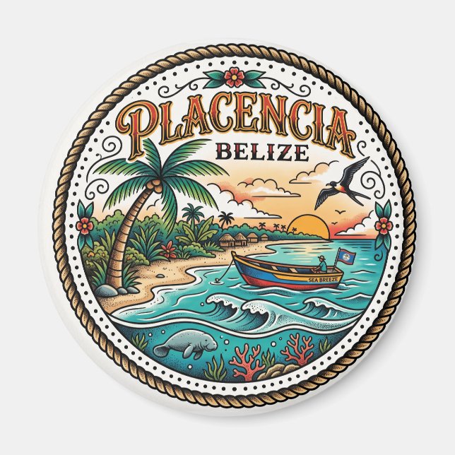 Imán Península de Placencia Belice (Frente)