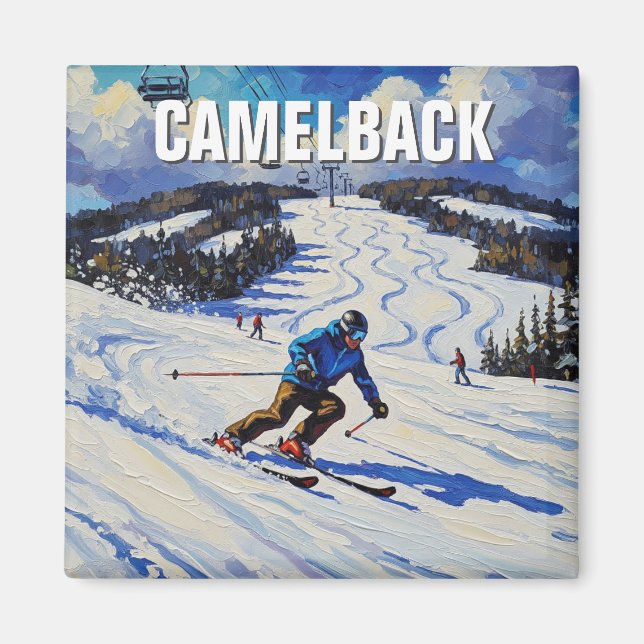 Imán Pennsylvania Camelback Tannersville Skiing (Frente)