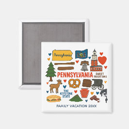 Imán Pennsylvania Family Trip Keepsake Custom Magnet
