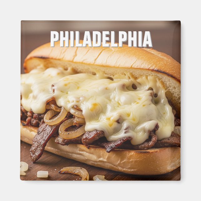 Imán Pennsylvania Philadelphia Philly Cheesesteak (Frente)