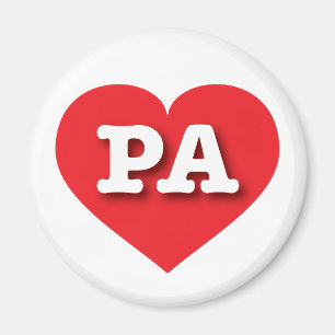 Imán Pennsylvania Red Heart - Amo a PA