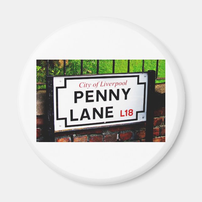 Imán penny lane Liverpool England sign (Frente)