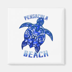 Imán Pensacola Beach Florida Vacaciones Tortuga Tribal