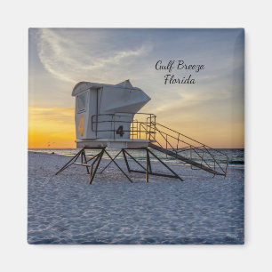 Imán Pensacola Beach Lifeguard Station Sunrise Magnet