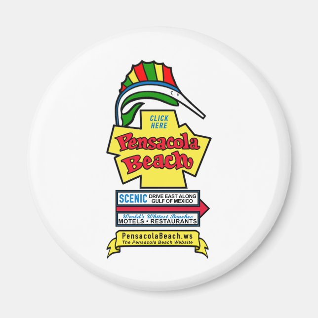 Imán Pensacola Beach Rótulo Magnet (Frente)