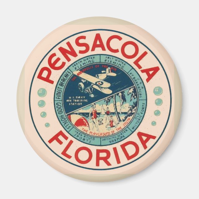 Imán Pensacola FL Vintage (Frente)