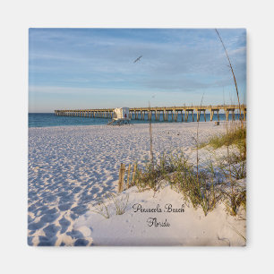 Imán Pensacola Sand Dunes Pier Morning Square Magnet