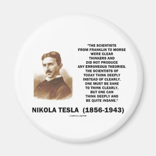 Imán Pensadores claros de Nikola Tesla sanos pensar