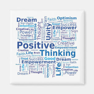 Imán Pensamiento positivo Nube de palabras - Azul