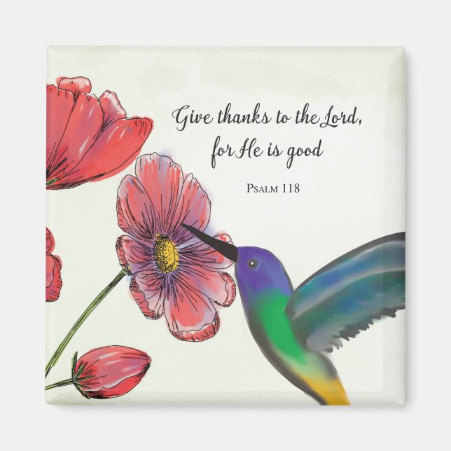 Imán Pensamiento religioso de flores de usted con colib (Frente)