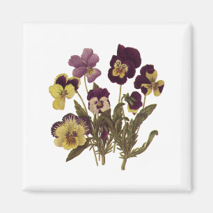 Imán Pensamientos Vintage en Flor, Flores de Jardín Flo