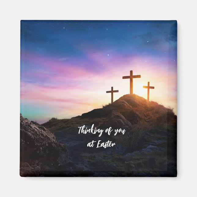 Imán Pensando en ti en el texto editable de Pascua (Frente)