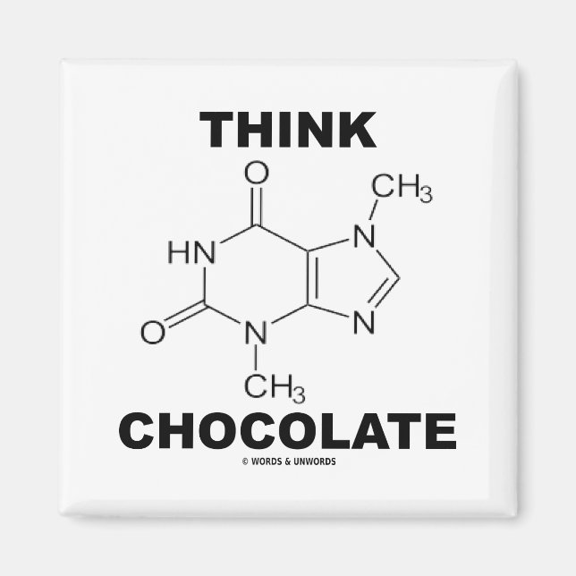 Imán Pensar en el chocolate (química de la Molécula de  (Frente)