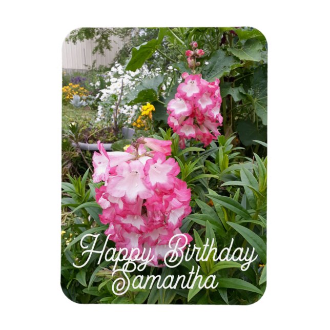 Imán Penstemon Flower Garden floral Birthday Magnet (Vertical)