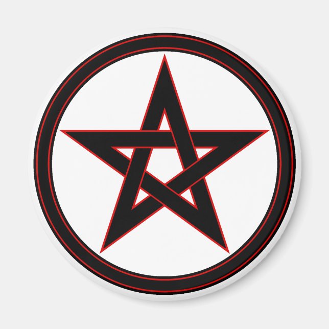 Imán Pentáculo negro y rojo (Frente)