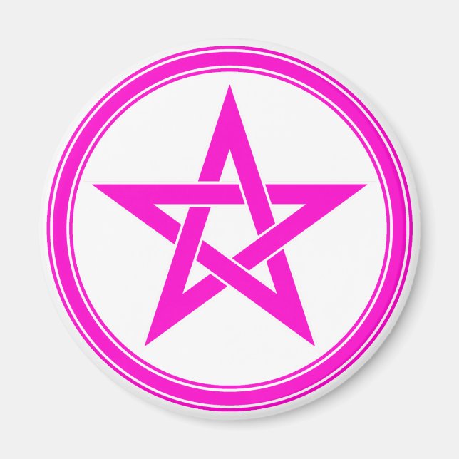 Imán pentáculo rosa (Frente)