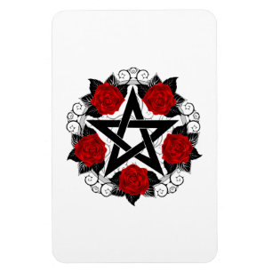 Imán Pentagram con rosas rojas