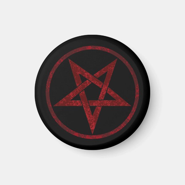 Imán Pentagram del diablo Rojo (Frente)