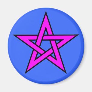 Imán Pentagram Magenta sobre el azul