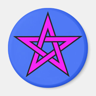 Imán Pentagram Magenta sobre el azul