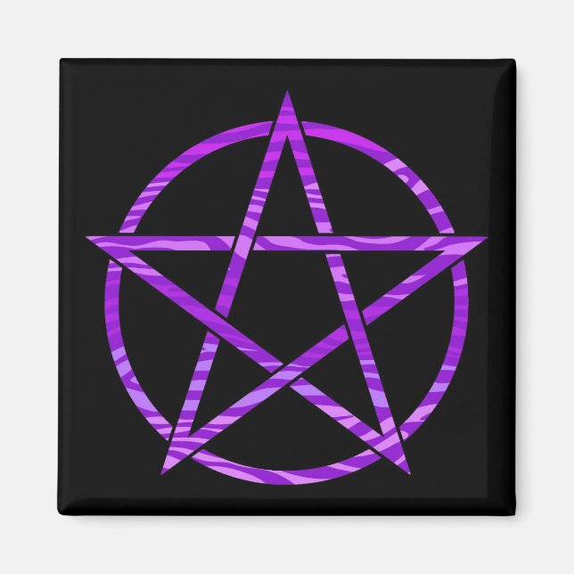 Imán Pentagrama de cebra morada (Frente)