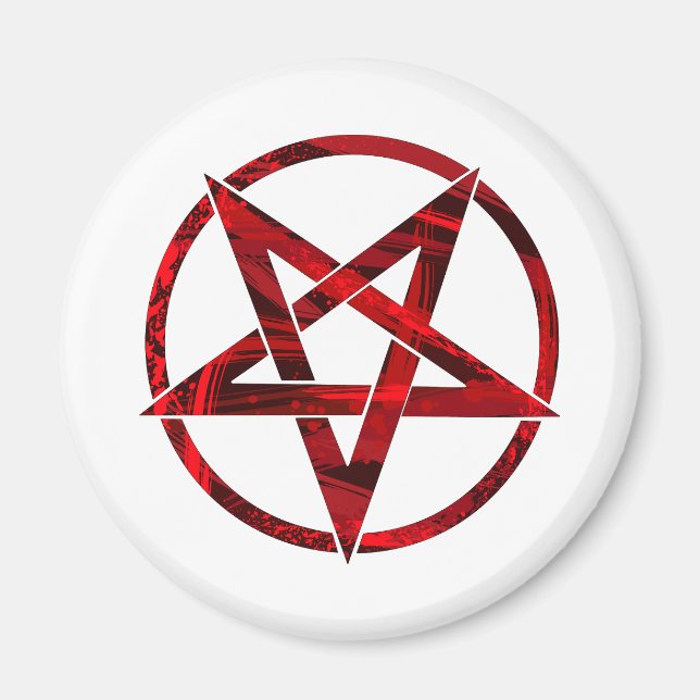 Imán Pentagrama del Diablo Rojo (Frente)