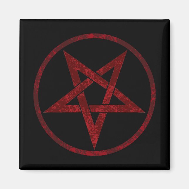 Imán Pentagrama del Diablo Rojo (Frente)