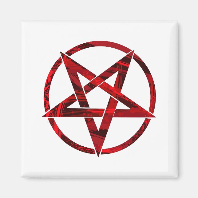 Imán Pentagrama del Diablo Rojo (Frente)