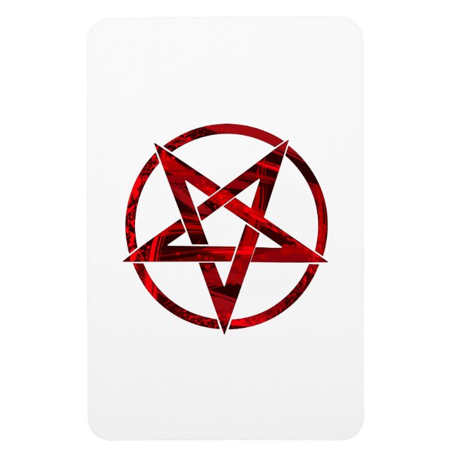 Imán Pentagrama del Diablo Rojo (Vertical)