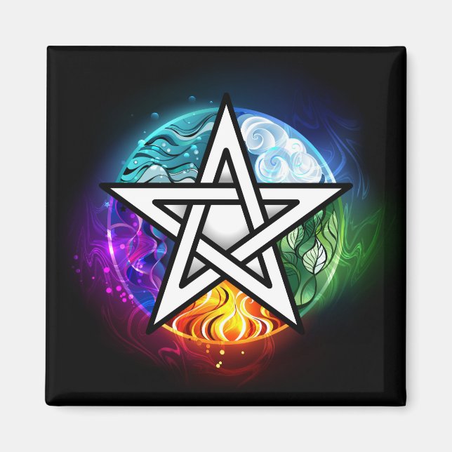 Imán pentagrama wiccano (Frente)