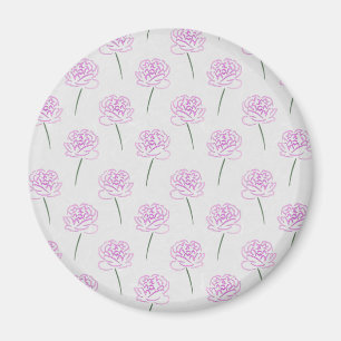 Imán peonías rosadas