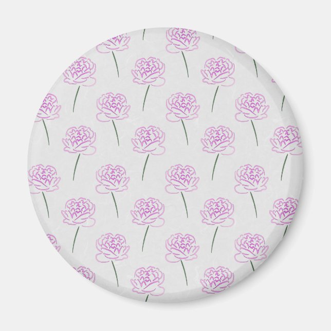 Imán peonías rosadas (Frente)