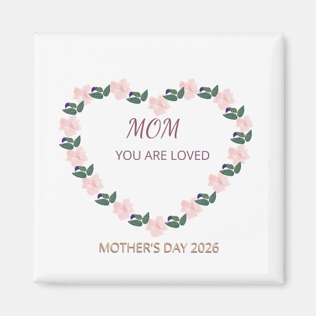 Imán Peony Heart Mom Affection Artwork (Frente)