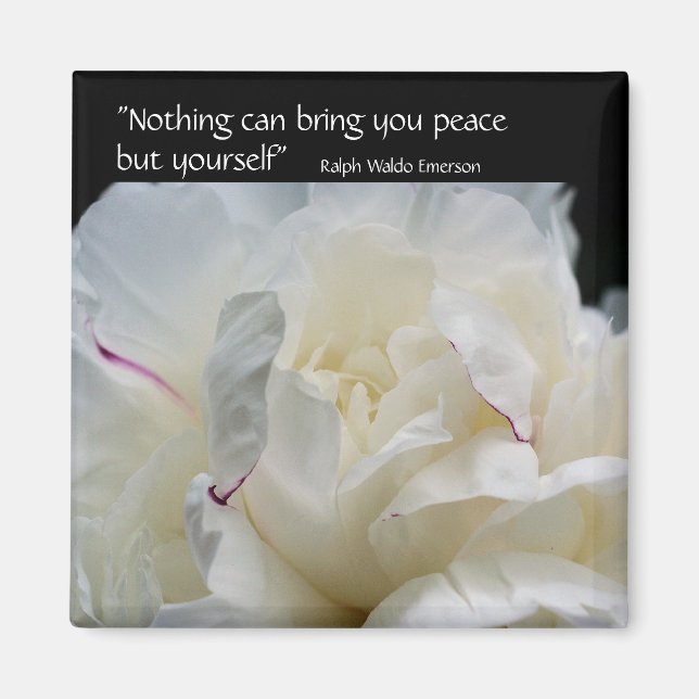Imán Peony Inner Peace Inspiradora Cita Magnet (Frente)
