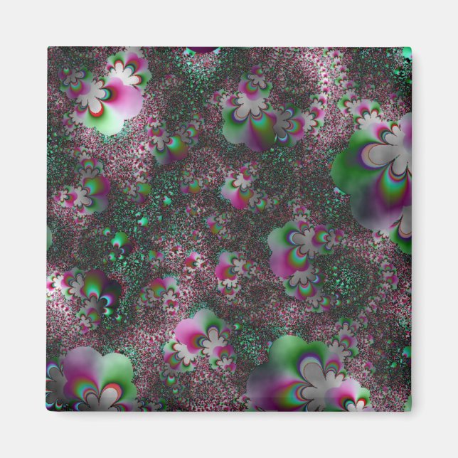 Imán "Peppermint Paisley Fantasy" ~ Abstrato Arte Impri (Frente)