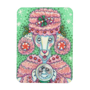IMÁN PEPPERMINT PINK POODLE, DIVERSOS NAVIDADES DOG MAG