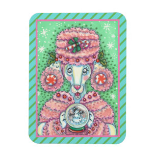 IMÁN PEPPERMINT PINK POODLE, DIVERSOS NAVIDADES DOG MAG