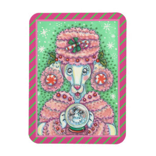 IMÁN PEPPERMINT PINK POODLE, DIVERSOS NAVIDADES DOG MAG