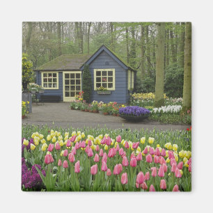 Imán Pequeña cabaña de tienda de flores, jardines de Ke