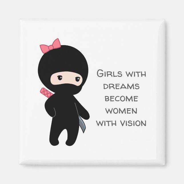 Imán Pequeña cita Chica Ninja (Frente)