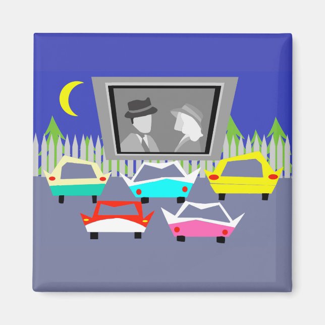 Imán Pequeña Ciudad Impulsor de cine Magnet (Frente)