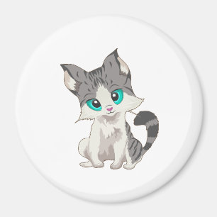 IMÁN PEQUEÑA COCINA GRIS Y BEIGE CON OJOS AZULES