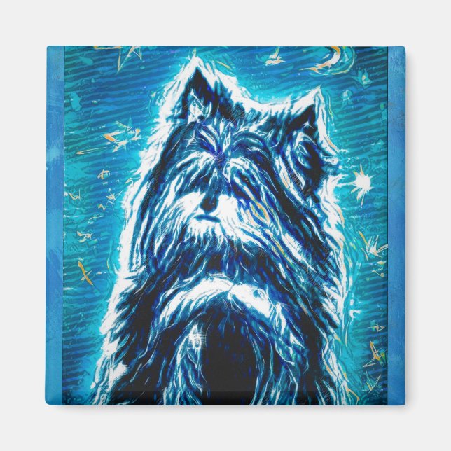 Imán Pequeña Doggy de azul (Frente)